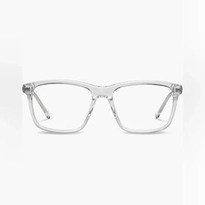 Vincero NIB The Presley 56mm Square Blue Light Blocking Glasses Crystal Clear